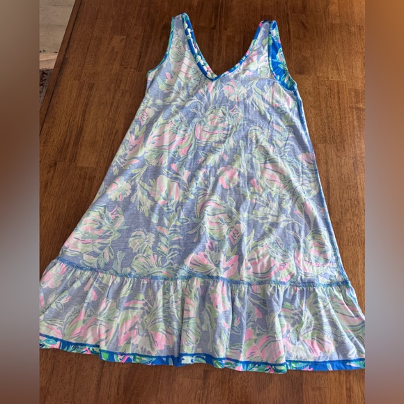 Lilly Pulitzer Camilla Dress SZ S Blue Flare Fancy Fins - Picture 12 of 16